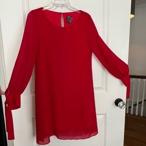 Taylor Red Long Sleeve Dress